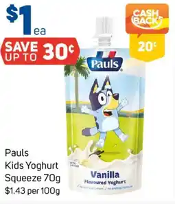 Foodland Pauls Kids Yoghurt Squeeze offer