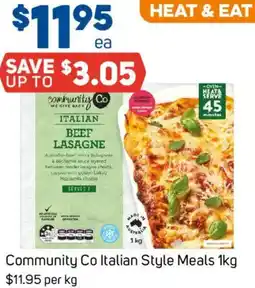 Foodland Community Co Italian Style Meals offer