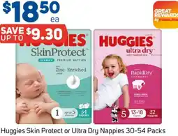Foodland Huggies Skin Protect or Ultra Dry Nappies offer