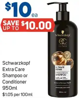 Foodland Schwarzkopf Extra Care Shampoo or Conditioner offer