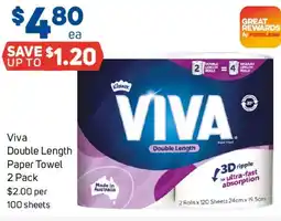 Foodland Viva Double Length Paper Towel offer