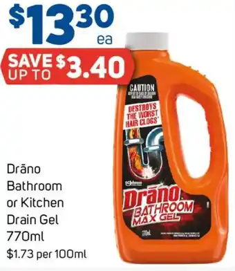 Foodland Drāno Bathroom or Kitchen Drain Gel offer