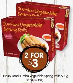Spudshed Quality Food Jumbo Vegetable Spring Rolls offer