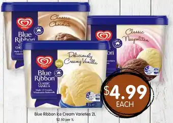 Spudshed Blue Ribbon Ice Cream Varieties offer
