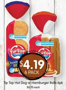 Spudshed Tip Top Hot Dog or Hamburger Rolls offer