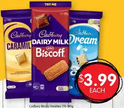Spudshed Cadbury Blocks Varieties offer