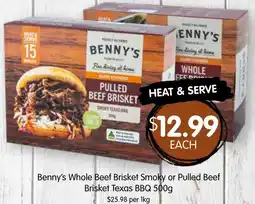 Spudshed Benny's Whole Beef Brisket Smoky or Pulled Beef Brisket Texas BBQ offer
