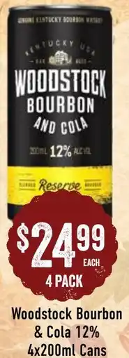 Spudshed Woodstock Bourbon & Cola 12% Cans offer
