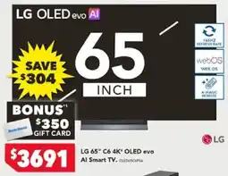 Harvey Norman LG 65" C6 4K OLED evo Al Smart TV offer