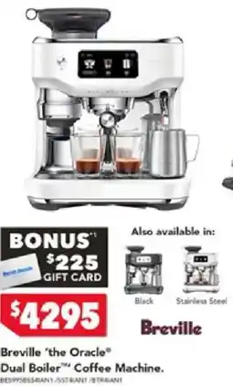 Harvey Norman Breville 'the Oracle Dual Boiler™ Coffee Machine offer