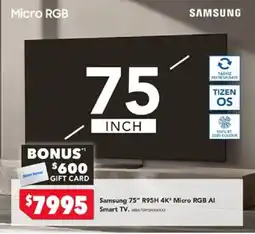 Harvey Norman Samsung 75" R95H 4K* Micro RGB AI Smart TV offer