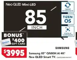 Harvey Norman Samsung 85" QN80H AI 4K Neo QLED Smart TV offer