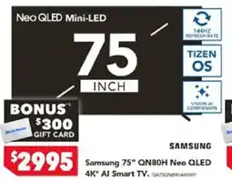 Harvey Norman Samsung 75" QN80H Neo QLED 4K AI Smart TV offer