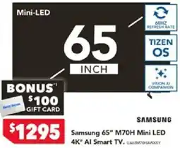 Harvey Norman Samsung 65" M70H Mini LED 4K" Al Smart TV offer