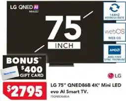 Harvey Norman LG 75" QNED86B 4K' Mini LED evo Al Smart TV offer