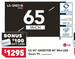 Harvey Norman LG 65" QNED70B 4K* Mini LED Smart TV offer