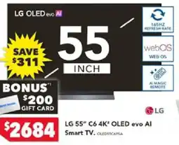 Harvey Norman LG 55" C6 4K OLED evo Al Smart TV offer