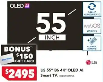 Harvey Norman LG 55" B6 4K OLED AI Smart TV offer