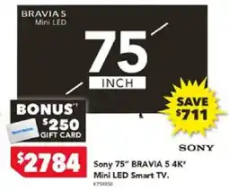 Harvey Norman Sony 75" BRAVIA 5 4K Mini LED Smart TV offer