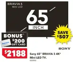 Harvey Norman Sony 65" BRAVIA 5 4K Mini LED TV offer