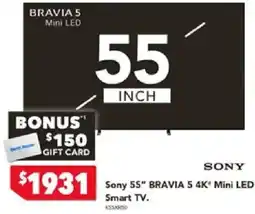 Harvey Norman Sony 55" BRAVIA 5 4K Mini LED Smart TV offer