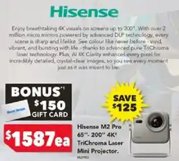 Harvey Norman Hisense M2 Pro $1587ea TriChroma Laser Mini Projector offer