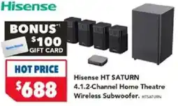 Harvey Norman Hisense HT SATURN 4.1.2-Channel Home Theatre Wireless Subwoofer offer