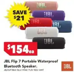 Harvey Norman JBL Flip 7 Portable Waterproof Bluetooth Speaker offer