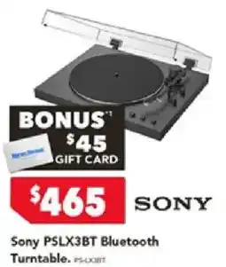Harvey Norman Sony PSLX3BT Bluetooth Turntable offer
