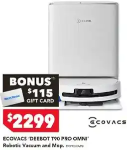 Harvey Norman ECOVACS 'DEEBOT T90 PRO OMNI' Robotic Vacuum and Mop offer