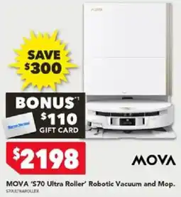 Harvey Norman MOVA 'S70 Ultra Roller' Robotic Vacuum and Mop offer