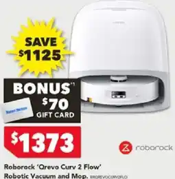 Harvey Norman Roborock 'Qrevo Curv 2 Flow' Robotic Vacuum and Mop offer
