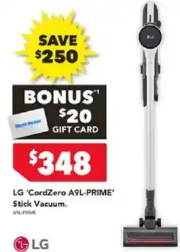Harvey Norman LG 'CordZero A9L-PRIME' Stick Vacuum offer