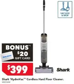 Harvey Norman Shark 'HydroVac™ Cordless Hard Floor Cleaner offer