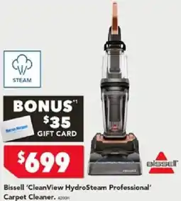 Harvey Norman Bissell 'Clean View HydroSteam Professional' Carpet Cleaner offer