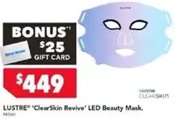 Harvey Norman LUSTRE 'ClearSkin Revive' LED Beauty Mask offer