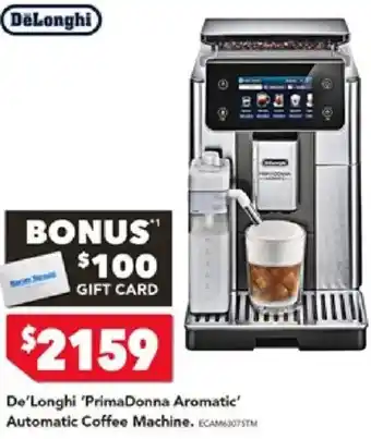 Harvey Norman De'Longhi 'PrimaDonna Aromatic' Automatic Coffee Machine offer