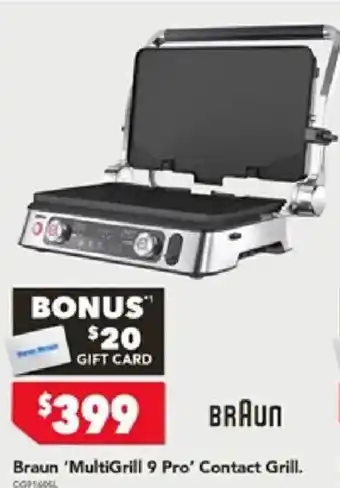 Harvey Norman Braun 'MultiGrill 9 Pro' Contact Grill offer