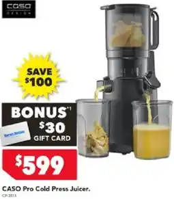 Harvey Norman CASO Pro Cold Press Juicer offer