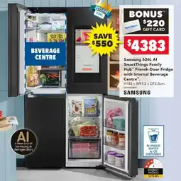 Harvey Norman Samsung 636L AI SmartThings Family Hub French-Door Fridge with Internal Beverage Centre offer