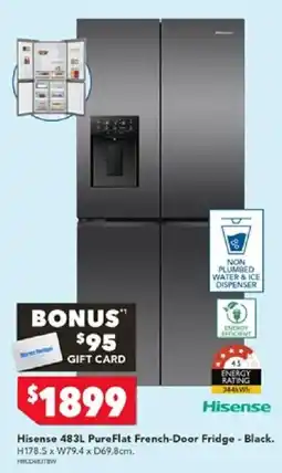 Harvey Norman Hisense 483L PureFlat French-Door Fridge - Black offer