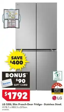 Harvey Norman LG 530L Slim French Door Fridge - Stainless Steel offer