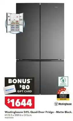 Harvey Norman Westinghouse 541L Quad-Door Fridge - Matte Black offer