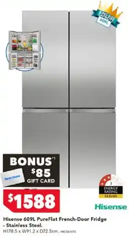 Harvey Norman Hisense 609L PureFlat French-Door Fridge offer