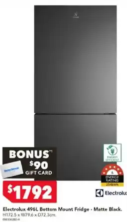Harvey Norman Electrolux 496L Bottom Mount Fridge - Matte Black offer
