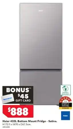 Harvey Norman Haier 433L Bottom Mount Fridge offer