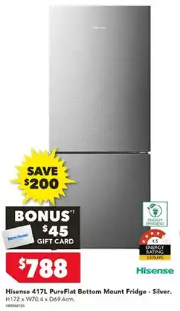 Harvey Norman Hisense 417L PureFlat Bottom Mount Fridge offer