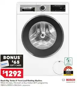 Harvey Norman Bosch 9kg 'Series 8' Front Load Washing Machine offer
