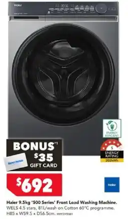 Harvey Norman Haier 9.5kg '500 Series' Front Load Washing Machine offer