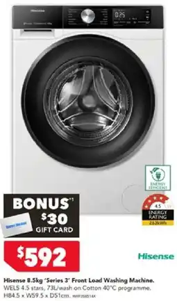 Harvey Norman Hisense 8.5kg 'Series 3' Front Load Washing Machine offer